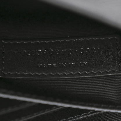 Saint Laurent Calfskin Crocodile Embossed Monogram Belt Bag Black 7 of 14