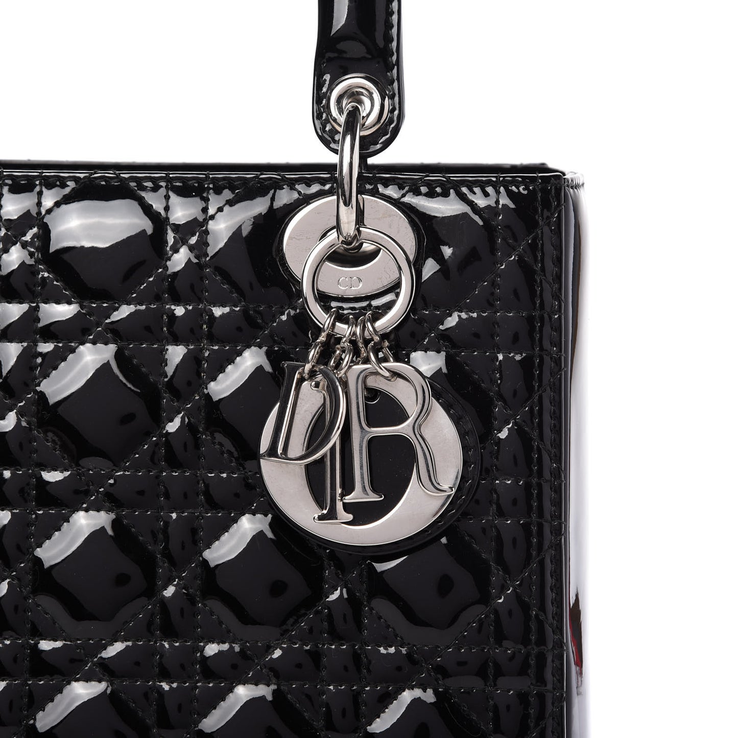 Patent Cannage Medium Lady Dior Black