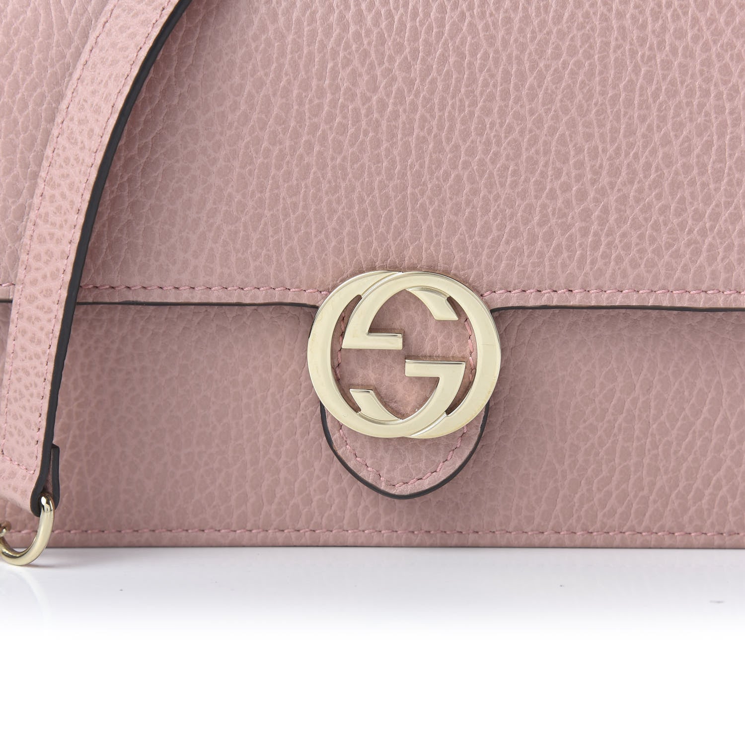 Gucci Dollar Calfskin Interlocking G Chain Wallet Soft Pink 10 of 10