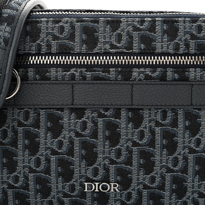 Christian Dior HOMME Oblique Jacquard Safari Messenger Navy Blue 9 of 13