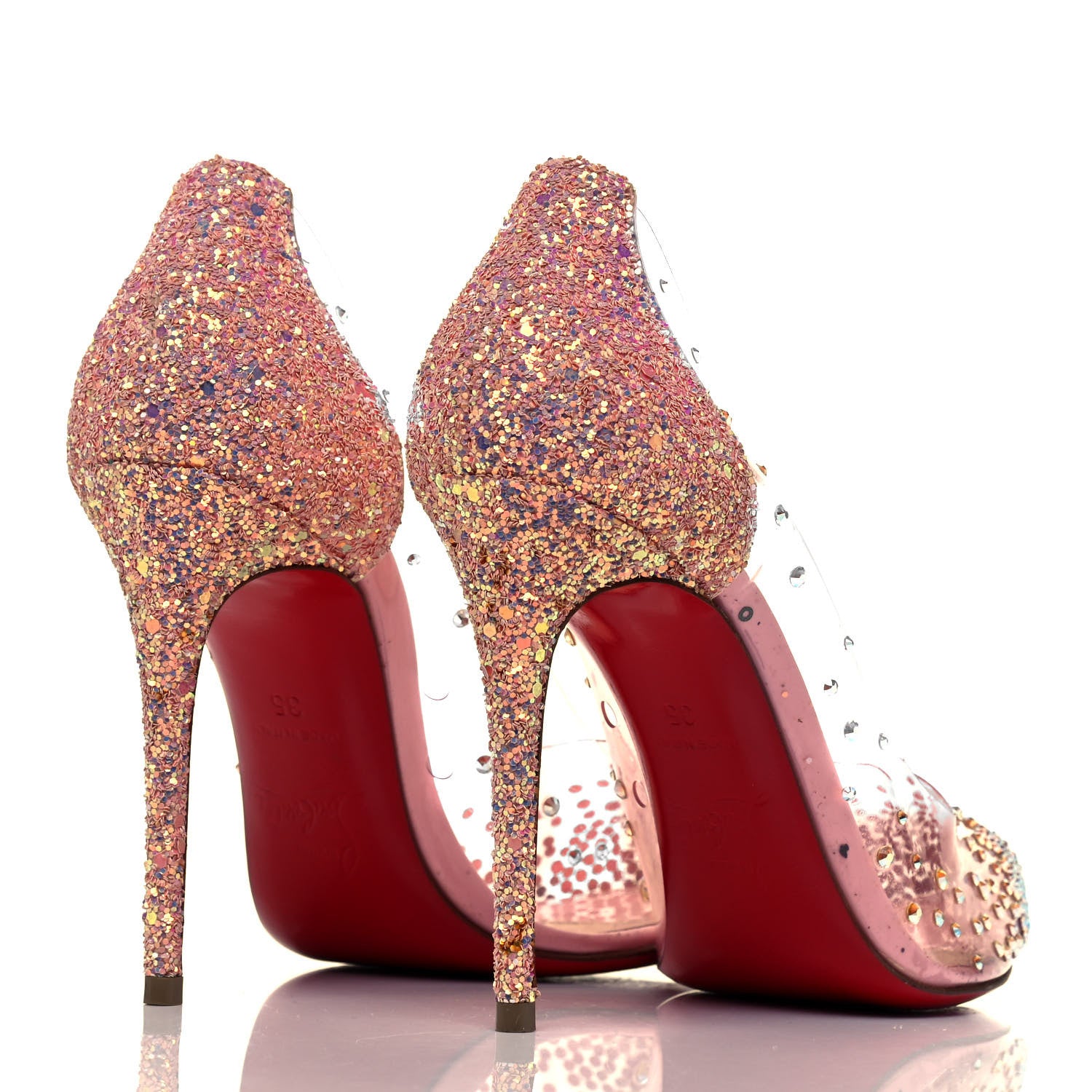Christian Louboutin PVC Glitter Degrastrass 100 Pumps 35 Pink 4 of 8