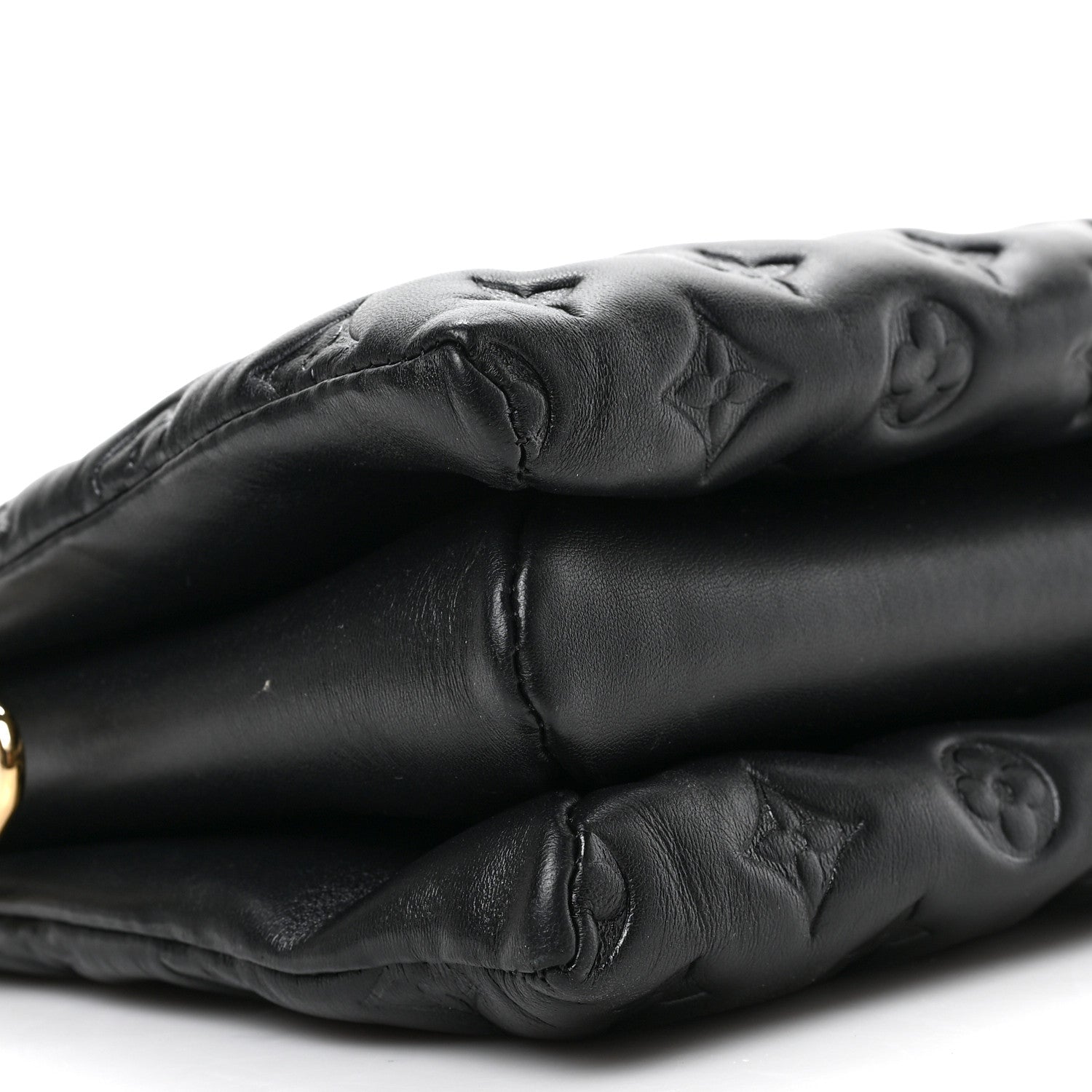 Louis Vuitton Lambskin Embossed Monogram Coussin PM Black 7 of 9