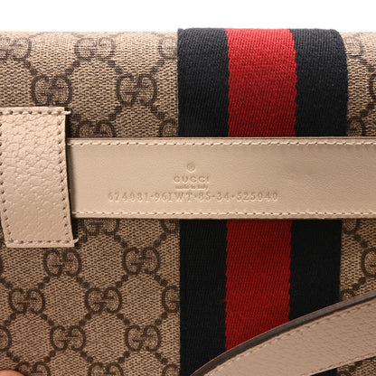 Gucci GG Supreme Monogram Web Small Ophidia Belt Bag 85 34 Beige Ebony White 6 of 9