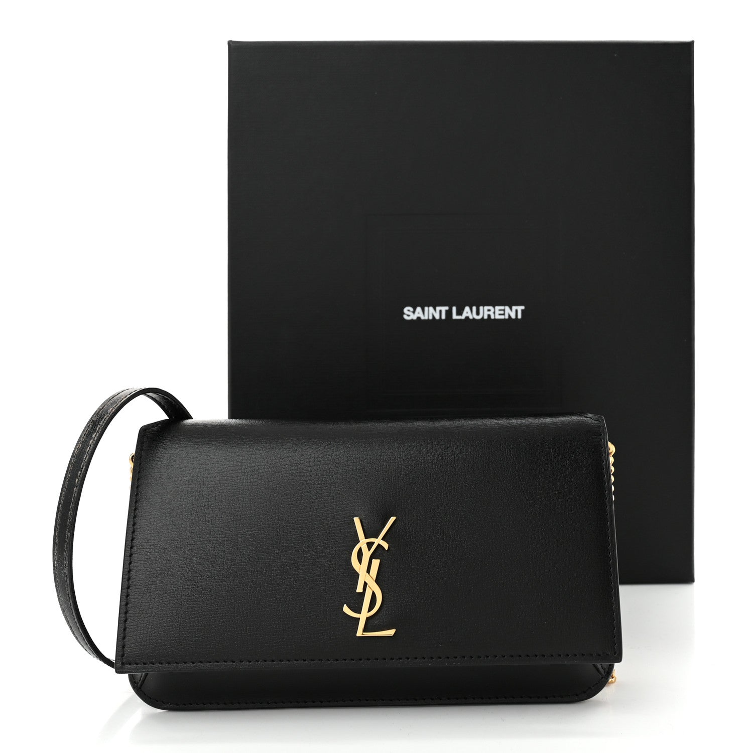 Saint Laurent Smooth Calfskin Monogram Phone Holder Crossbody Black 10 of 10