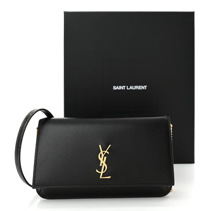 Saint Laurent Smooth Calfskin Monogram Phone Holder Crossbody Black 10 of 10