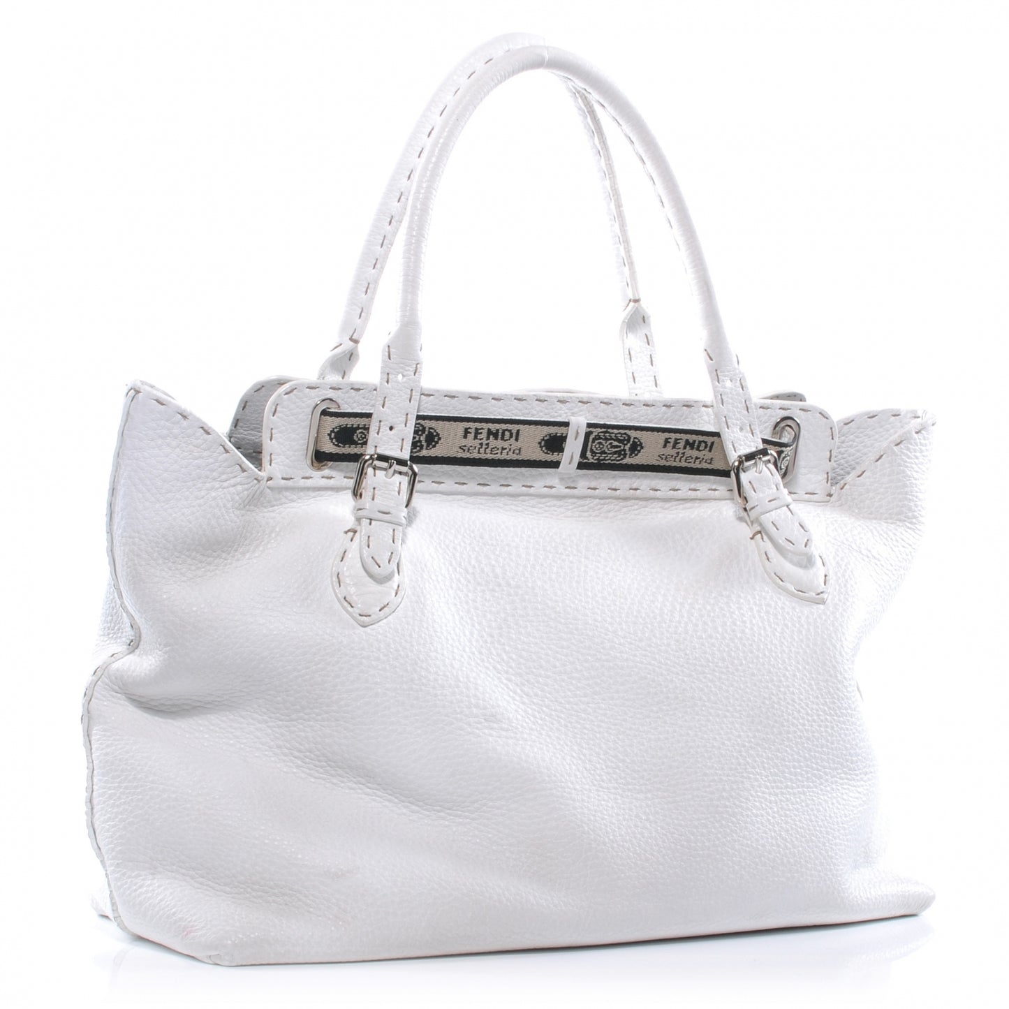 Calfskin Romano Selleria Borghese Tote White