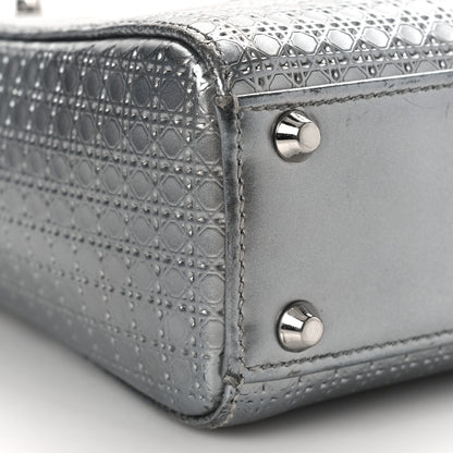 Christian Dior Metallic Patent Micro-Cannage Mini Lady Dior Silver 7 of 9
