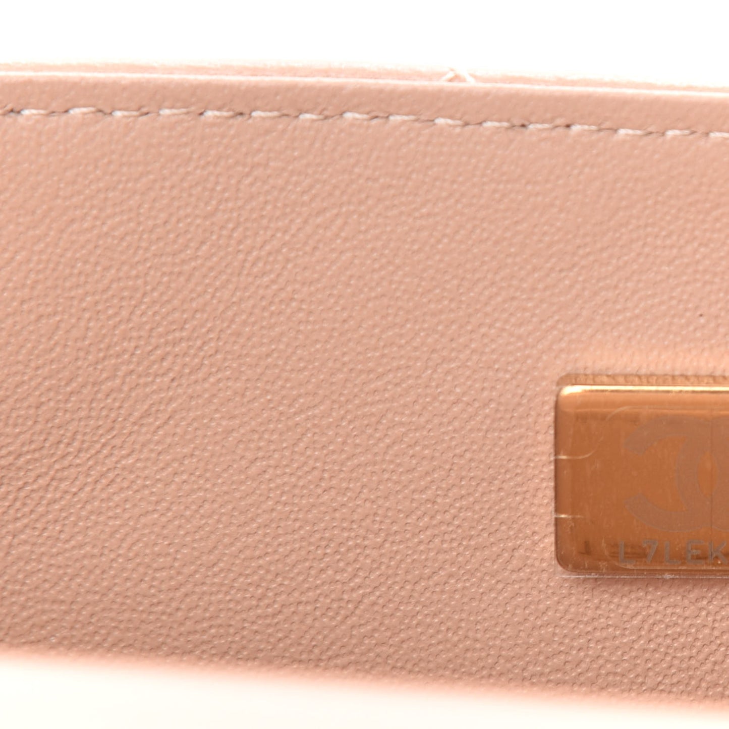 Lambskin Quilted Mini Top Handle Rectangular Flap Beige