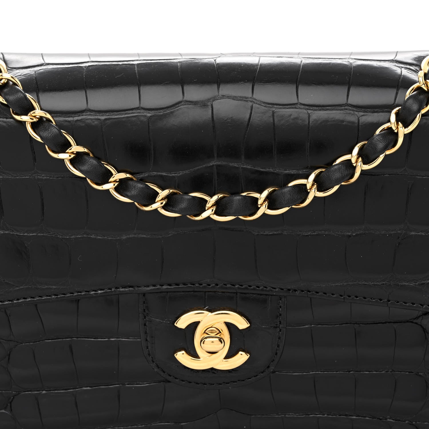 Chanel Alligator Medium Double Flap Black 7 of 9