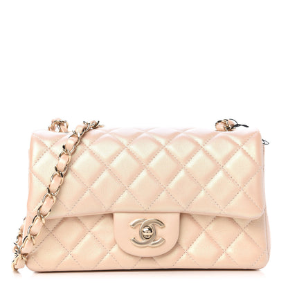 Chanel Iridescent Calfskin Quilted Mini Rectangular Flap Beige 1 of 10