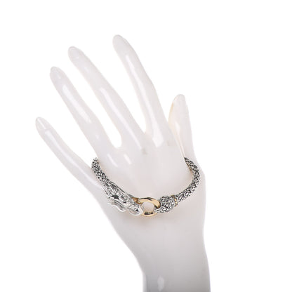 John Hardy Sterling Silver 18K Yellow Gold 6mm Naga Dragon Bracelet 2 of 6