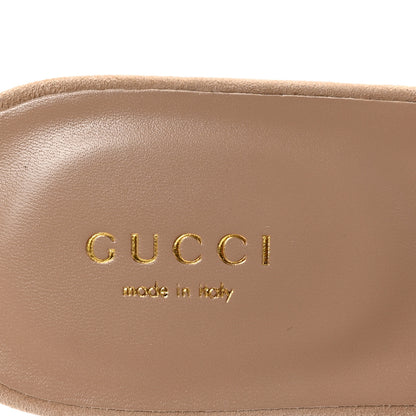 Gucci Kid Scamosciato Interlocking G Cut Out Slide Sandals 37.5 Salvy Green 8 of 9