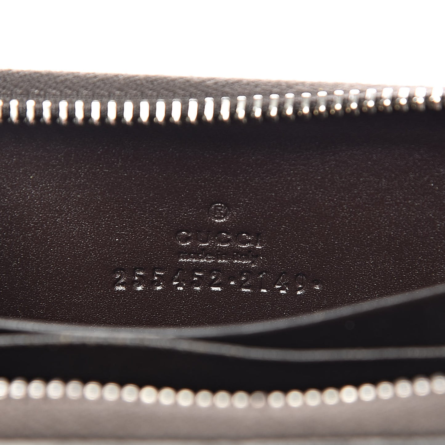Guccissima Zip Around Card Case Chocolate