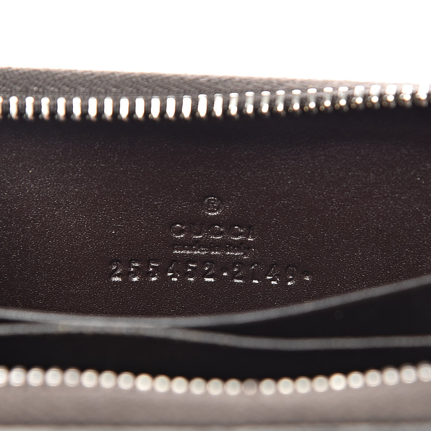 Gucci Guccissima Zip Around Card Case Chocolate 6 of 6