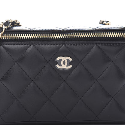 Chanel Lambskin Quilted Small Vanity Case With Chain Black 10 of 11