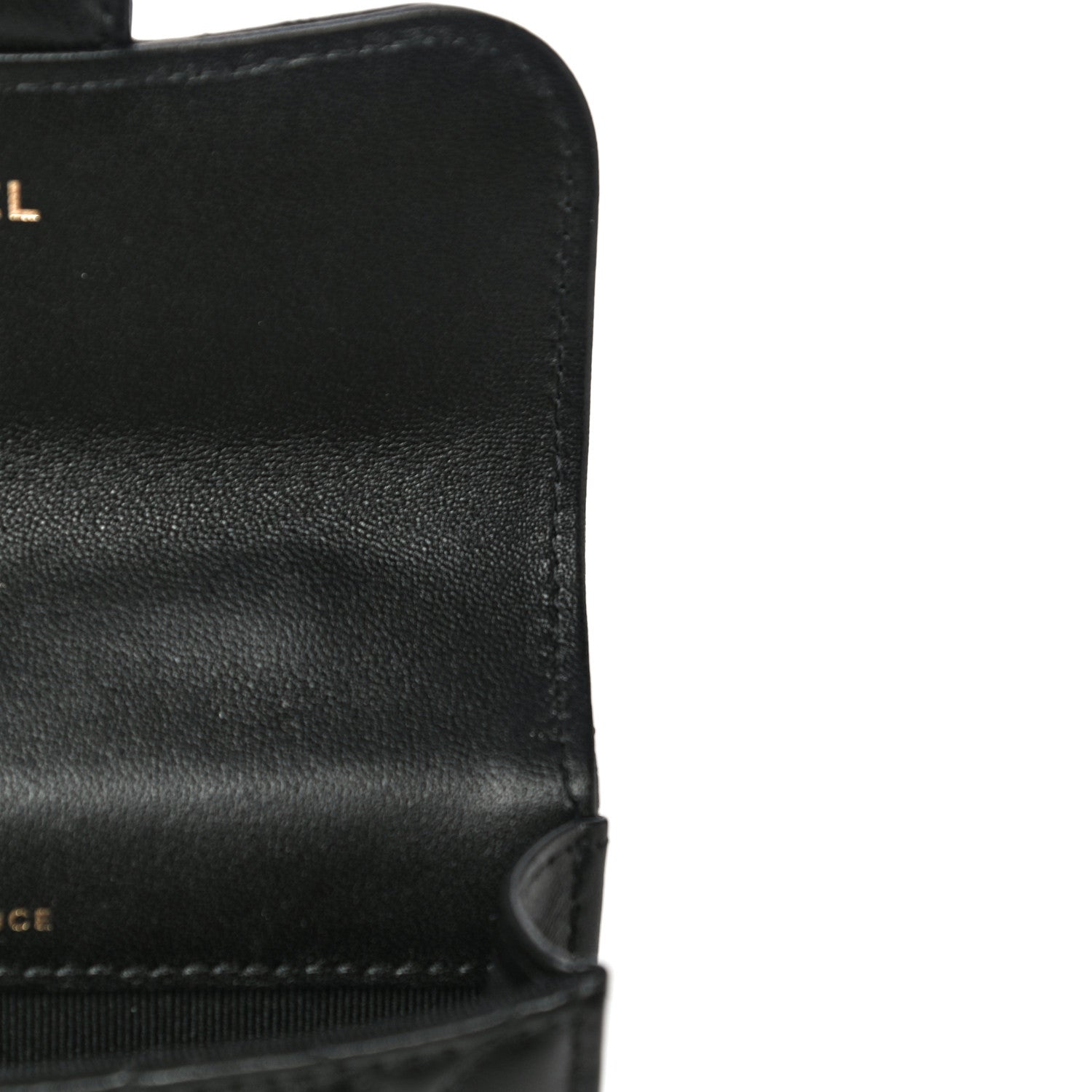 Chanel Lambskin Quilted Top Handle Flap Coin Purse With Chain Black 13 of 15