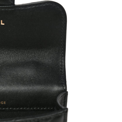 Chanel Lambskin Quilted Top Handle Flap Coin Purse With Chain Black 13 of 15