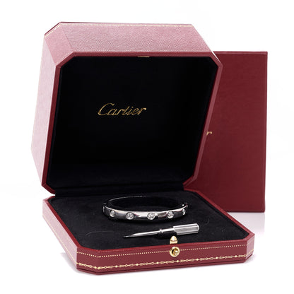 Cartier 18K White Gold 10 Diamond LOVE Bracelet 16 8 of 8
