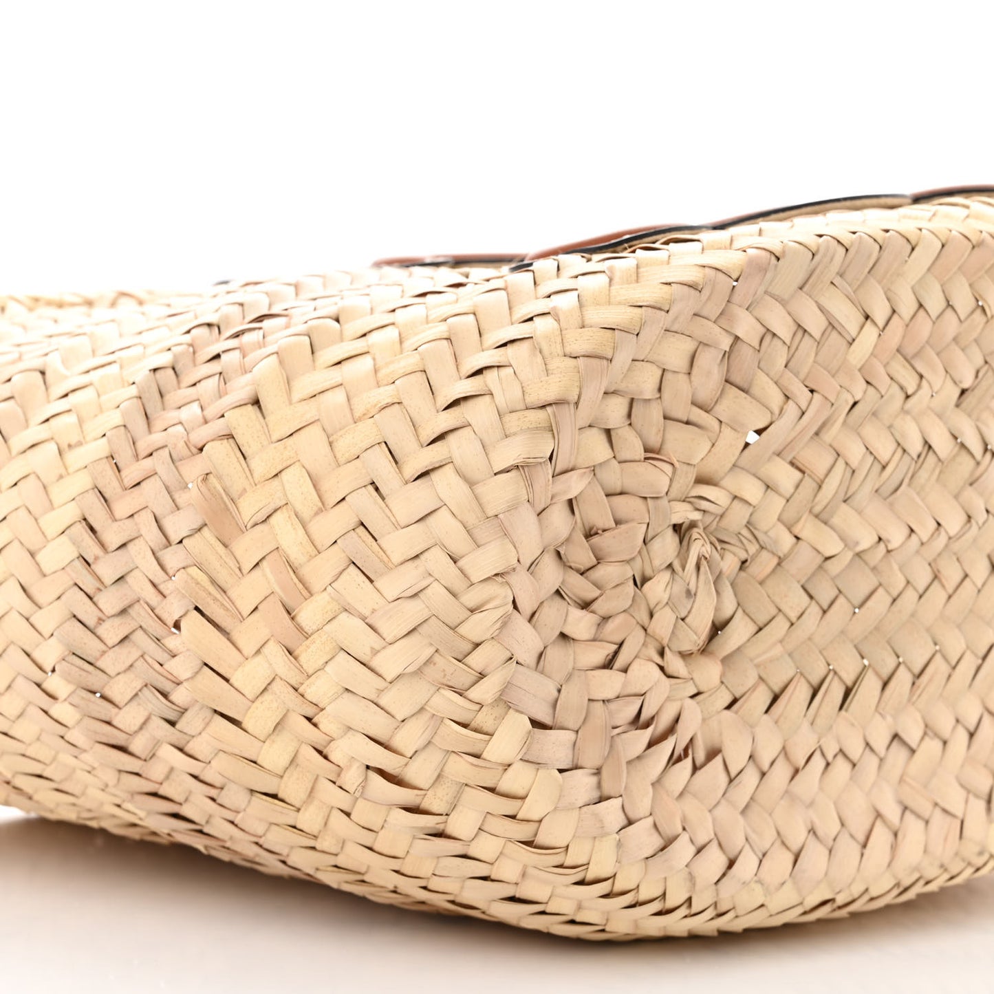 Raffia Calfskin Triomphe Teen Panier Tan
