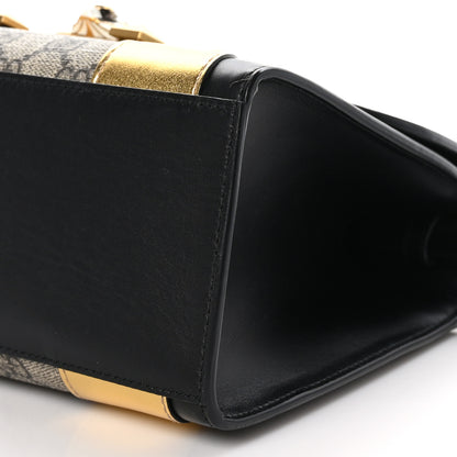Gucci GG Supreme Monogram Small Osiride Top Handle Bag Black Gold 9 of 9