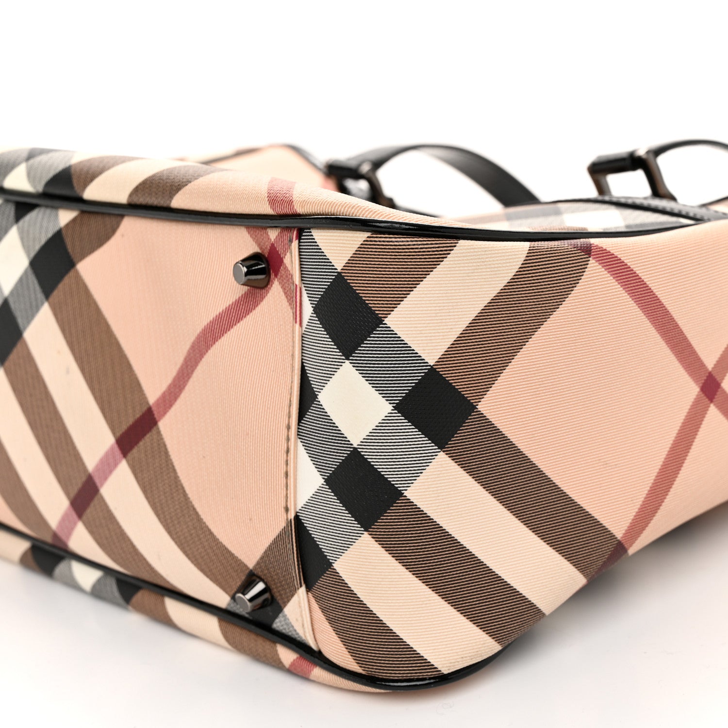 Burberry Nova Check Patent Medium Emmy Tote Black 1562562