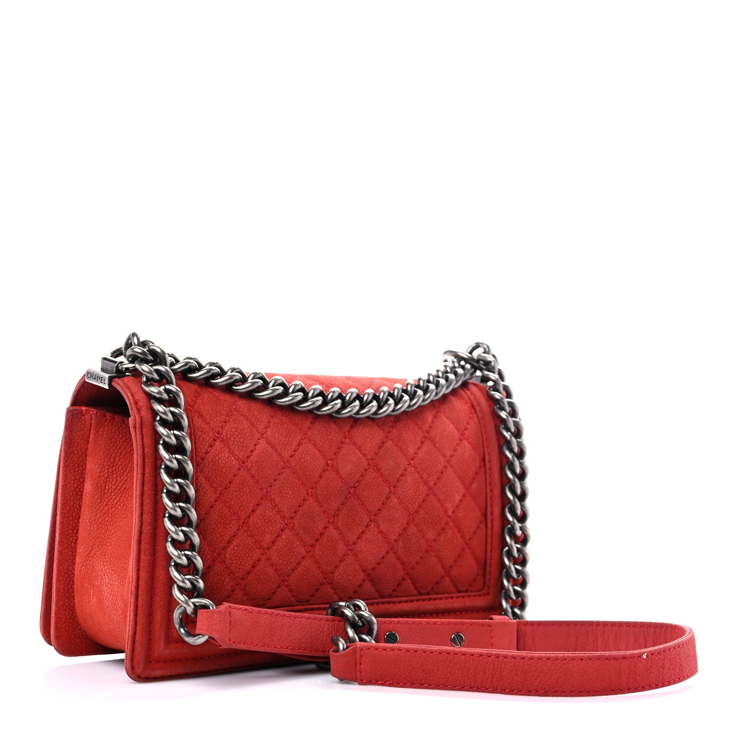 Chanel Iridescent Caviar Quilted Medium Boy Flap Red 3 of 21