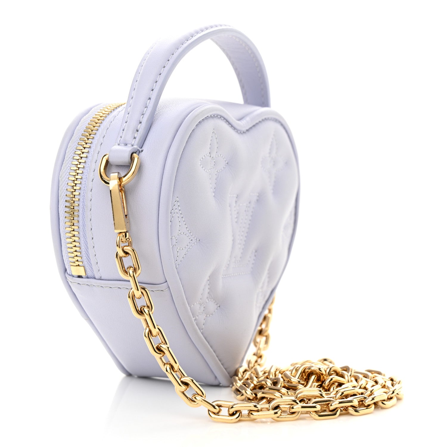 Louis Vuitton Calfskin Embroidered Monogram Pop My Heart Bag Pouch Lilac 3 of 11