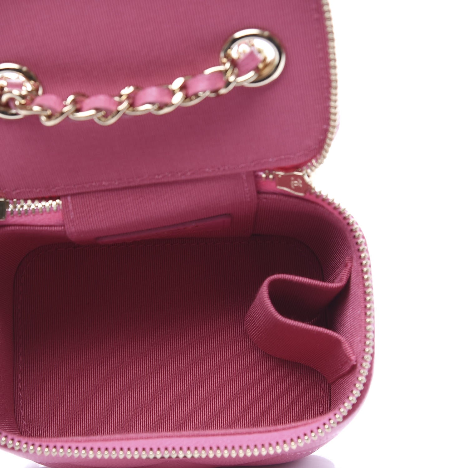 Chanel Caviar Quilted Mini Vanity Case With Chain Pink 4 of 8