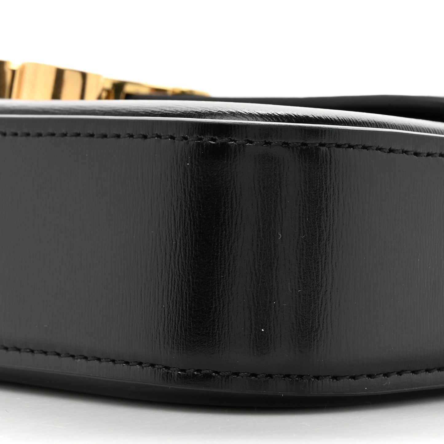 Shiny Calfskin Triomphe Shoulder Bag Black