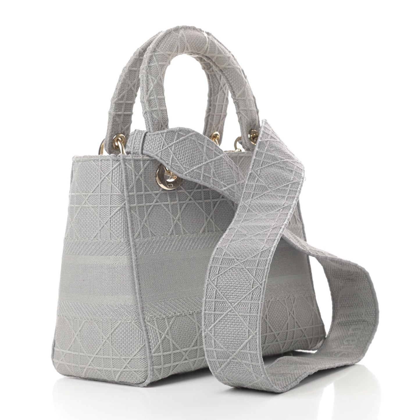 Canvas Embroidered Cannage Medium Lady D-Lite Gray
