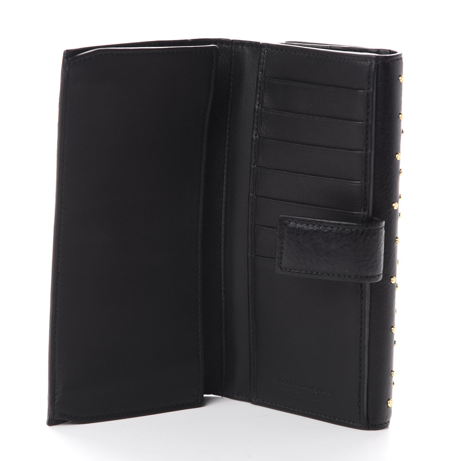 Alexander McQueen Calfskin Studded Skull Continental Wallet Black 5 of 6