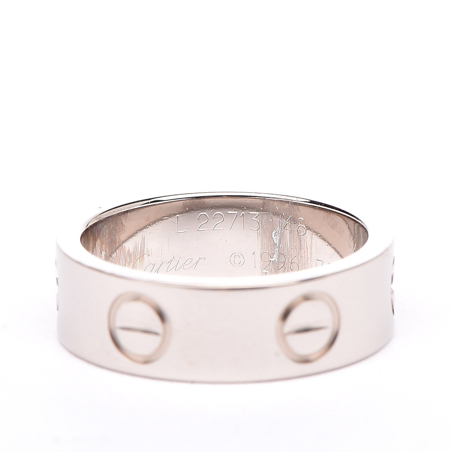 Cartier 18K White Gold 5.5mm LOVE Ring 48 4.5 4 of 5