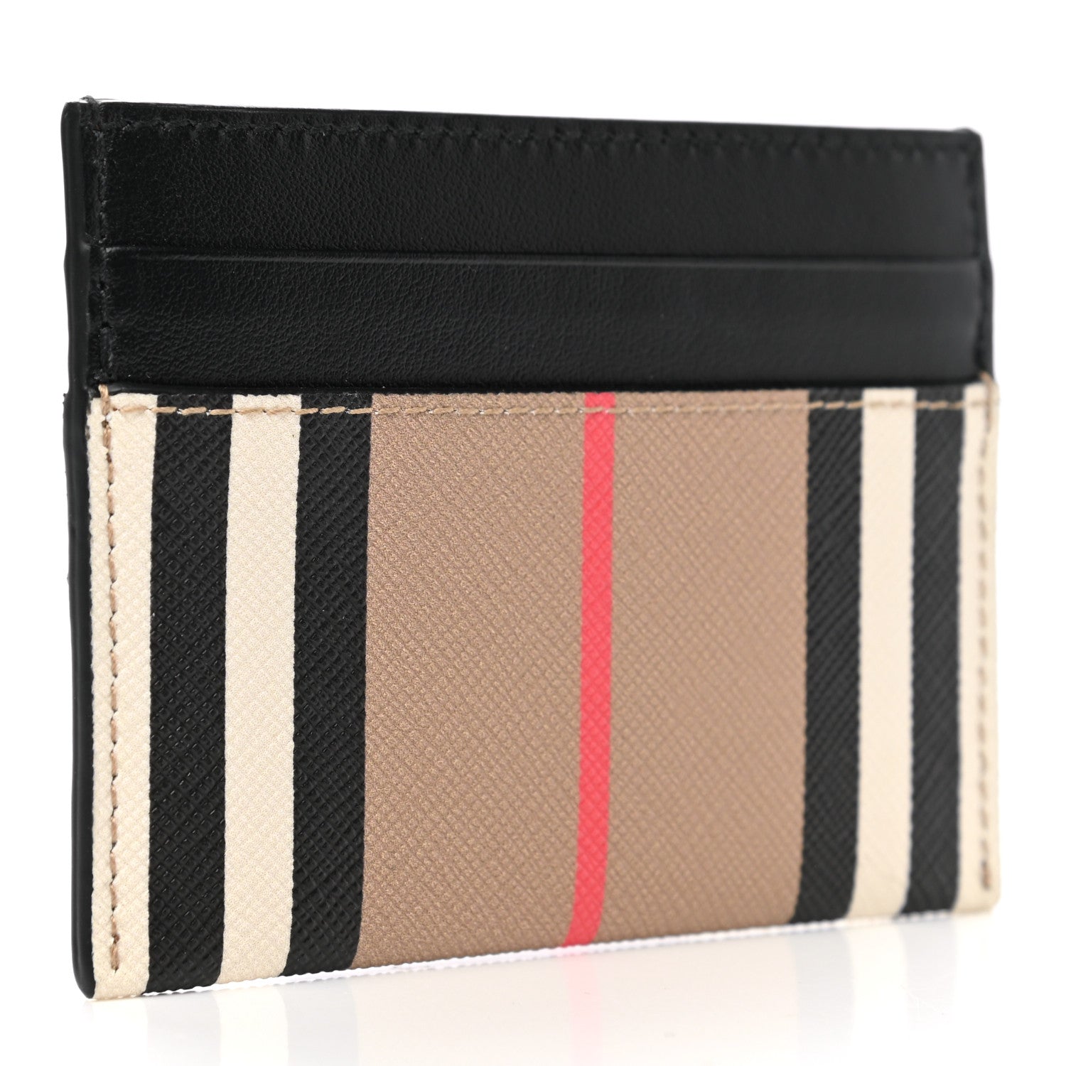 Burberry E-Canvas Calfskin Icon Stripe Card Case Archive Beige 3 of 8