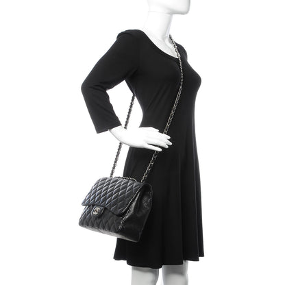Chanel Lambskin Quilted Jumbo Single Flap Black 3 of 8