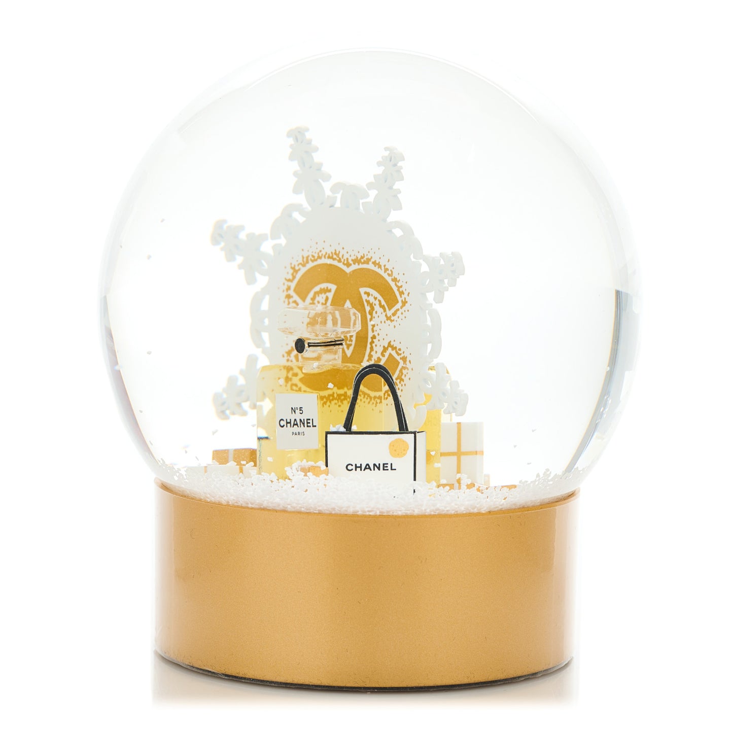 Glass N°5 Perfume Bottle Snow Globe