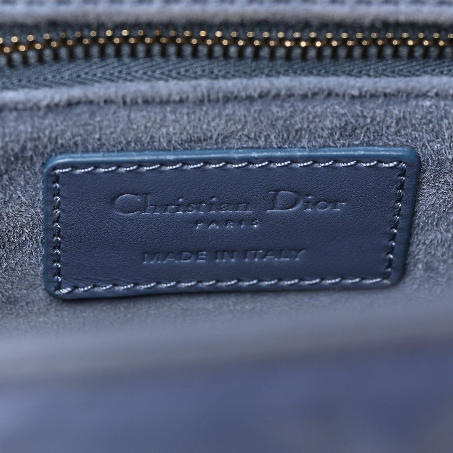 Calfskin Cannage Diamond Cannage Medium Lady Dior Blue