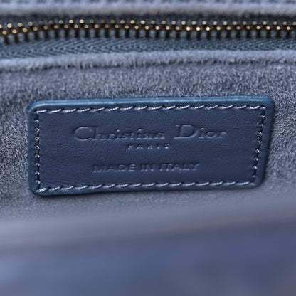 Christian Dior Calfskin Cannage Diamond Cannage Medium Lady Dior Blue 6 of 8