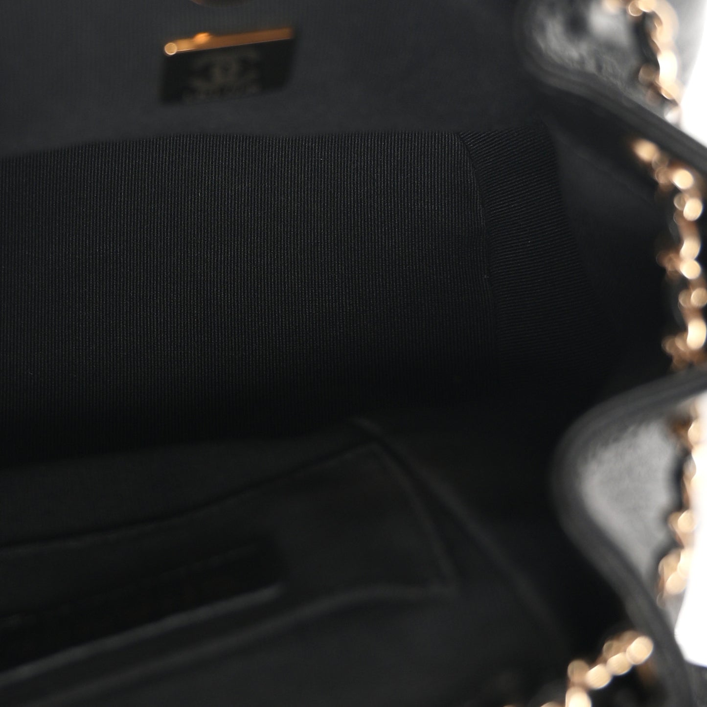 Glazed Aged Calfskin Quilted Small Duma Drawstring Backpack Black