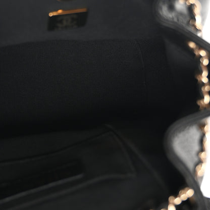 Chanel Glazed Aged Calfskin Quilted Small Duma Drawstring Backpack Black 4 of 9