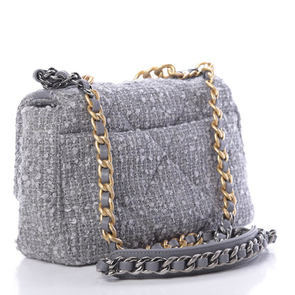 Chanel Tweed Quilted Medium Chanel 19 Flap Grey 3 of 11