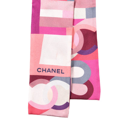 Chanel Silk CC Slim Bandeau Pink Purple Beige 2 of 3