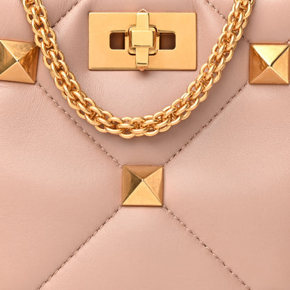 Valentino Garavani Nappa Small Roman Stud The Handle Bag Rose Cannelle 7 of 9