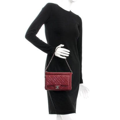 Chanel Lambskin Mineral Nights Flap Wristlet Dark Red 2 of 8