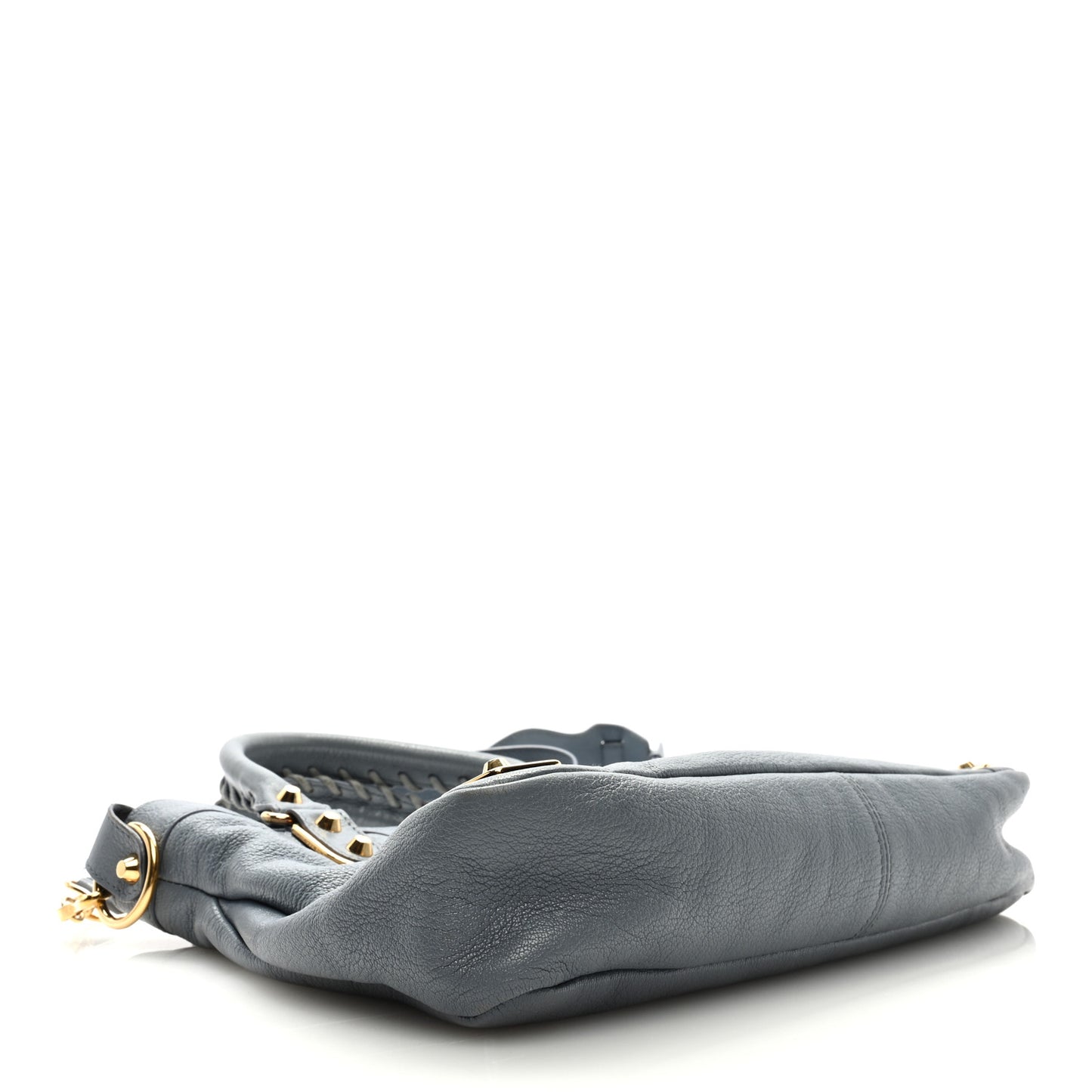 Chevre Gold Metallic Edge Hardware Town Bleu Acier