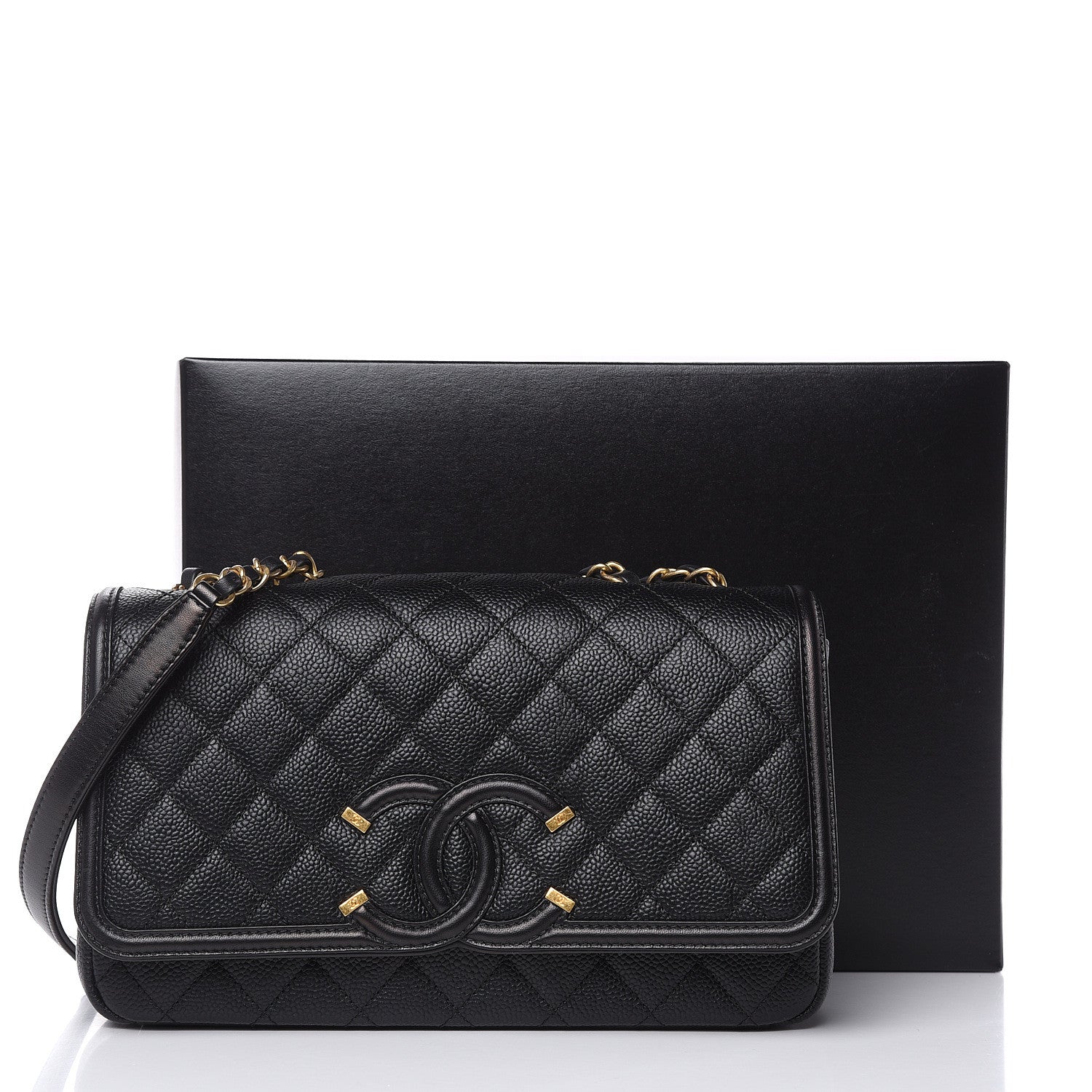 Chanel Caviar Quilted Medium CC Filigree Flap Black 11 of 11