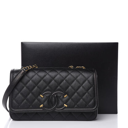 Chanel Caviar Quilted Medium CC Filigree Flap Black 11 of 11