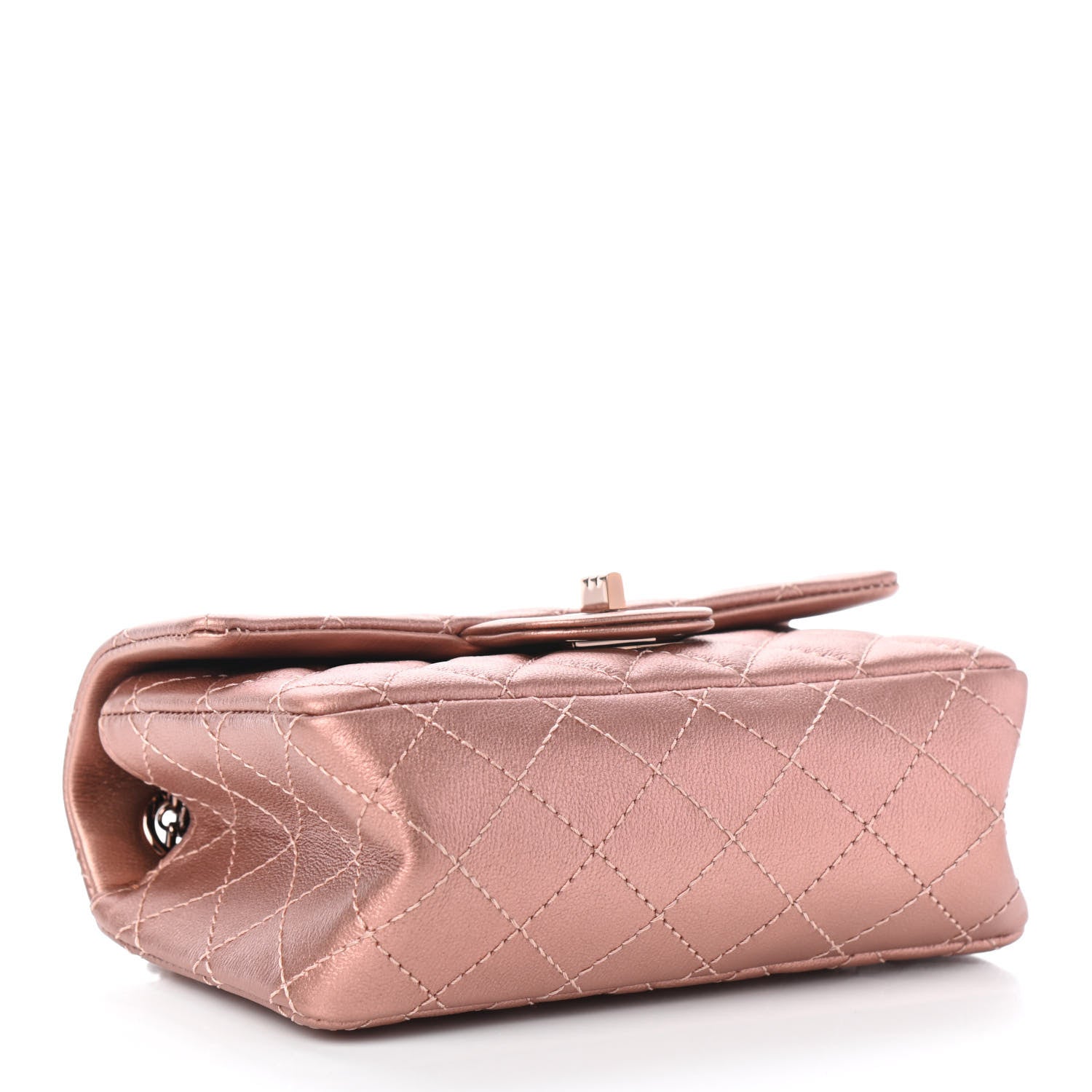 Chanel Metallic Grained Calfskin Quilted 2.55 Reissue Mini Flap Copper Pink 3 of 5