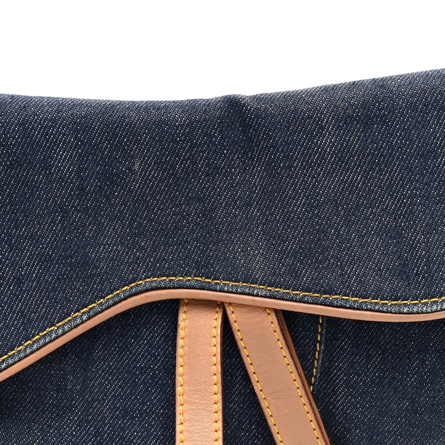 Christian Dior Denim Calfskin Saddle Bag Blue 8 of 10