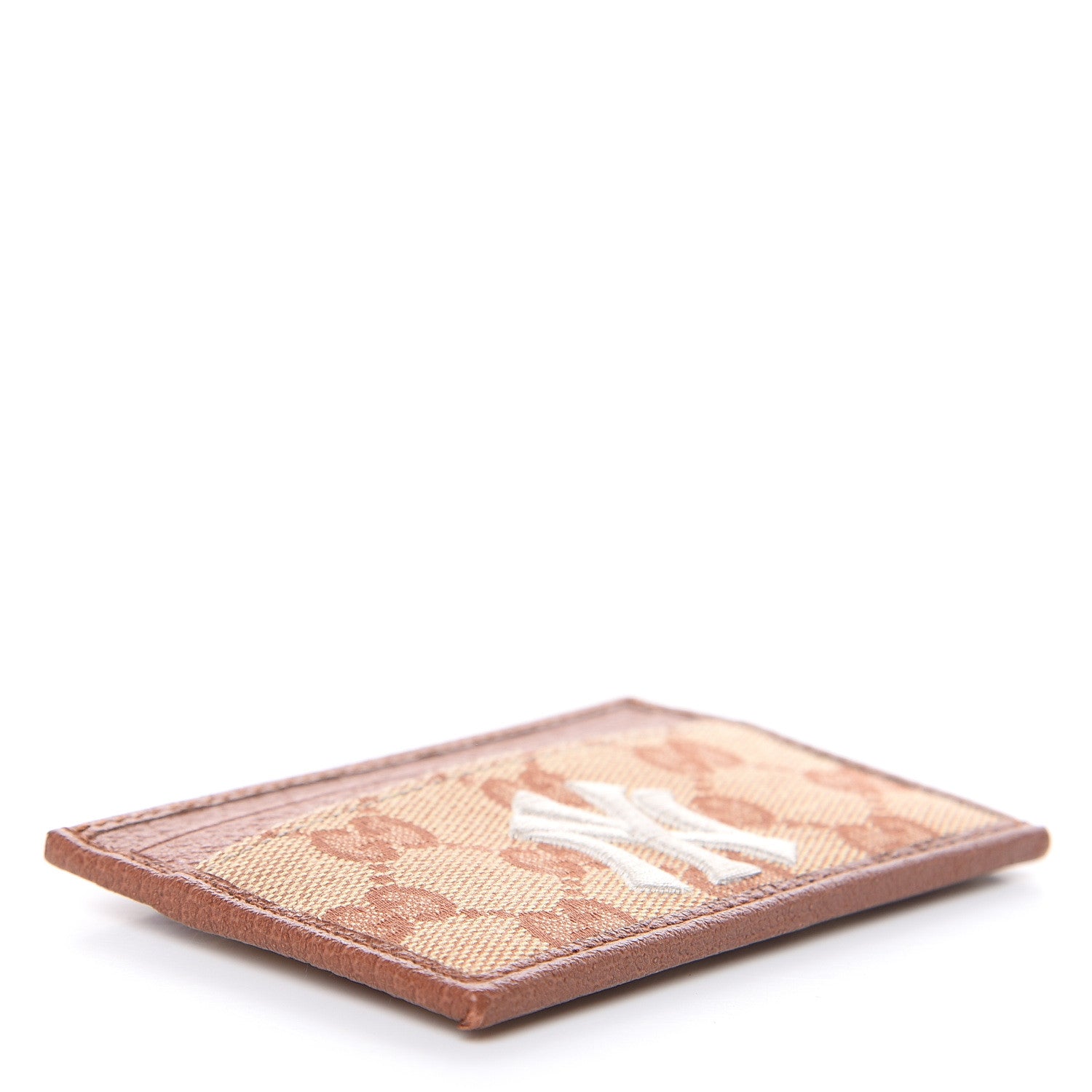 Gucci X MLB GG Monogram NY Yankees Card Holder Beige Ruggine Ivory 4 of 7