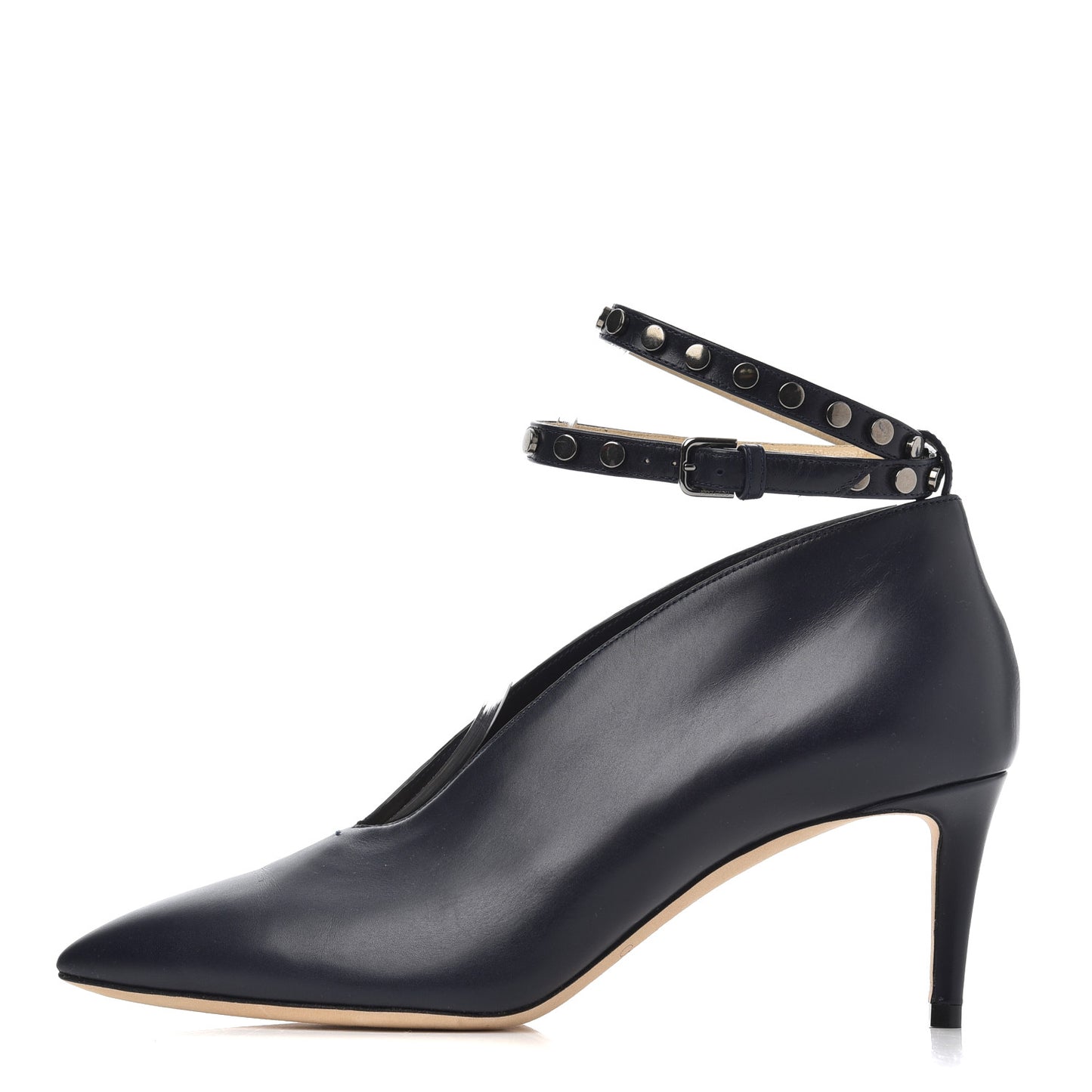 Calfskin Lark 65 Ankle Strap Pumps 37.5 Navy Blue